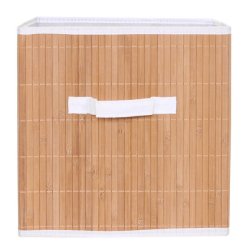 Opbevaringskurve i bambus - 4 sammenfoldelige kurve/kasser - 32x32x32cm