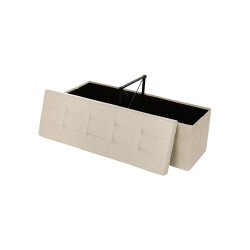 Bnk med kiste - siddebnk med opbevaring 110 x 38 x 38 - beige