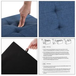 Bnk med kiste - siddebnk med opbevaring 110 x 38 x 38 - marinebl