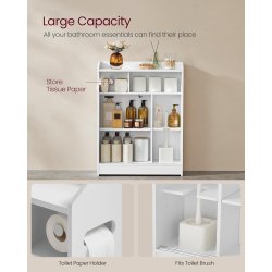 Badevrelsesskab - toiletskab - opbevaringsskab - hvid 20x60x80