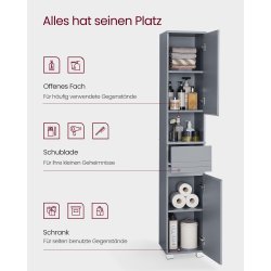 Badevrelsesskab - toiletskab - opbevaringsskab - gr 30x30x170