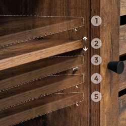 Sk�nk med skabe og hylder - rustik brun skab 100 x 35 x 80