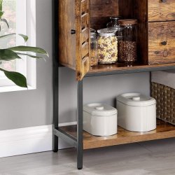 Sk�nk med skabe, skuffer og hylde - rustik brun 100 x 35 x 84,5