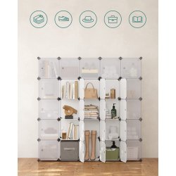 auktion Hub Afslut Opbevaringsskab - kubisk skab i plastik - plastikskab med 16 rum -  Garderobeskabe - klædeskabe - Daily-Living.dk