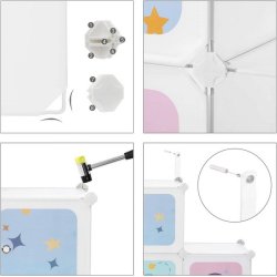 Opbevaringsskab - kubisk skab i plastik - plastikskab med 16 rum