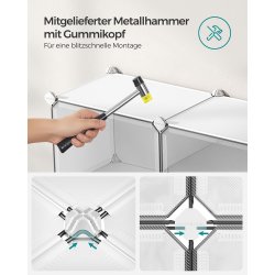 Skoskab - opbevaringsskab til sko - skoreol med 6 rum - hvid