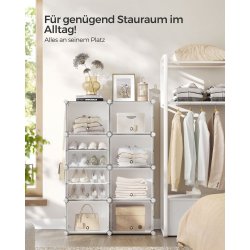 Skoskab - opbevaringsskab til sko - skoreol med 8 rum - hvid