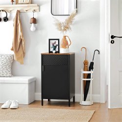 Opbevaringsskab - sk�nk rustik brun og sort st�l 42,5 x 40 x 76