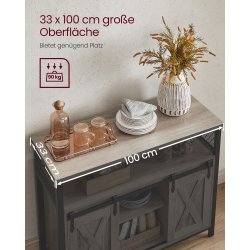 Sknk med skabe og skydelger - greige sknk 100 x 33 x 80