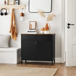 Opbevaringsskab - sk�nk rustik brun og sort st�l 76 x 40 x 80