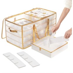 Opbevaringstaske til julekugler med 128 rum - julekugle taske