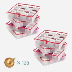 Opbevaringstaske til julekugler med 128 rum - julekugle taske