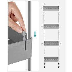 Rullevogn - gr opbevaringsvogn med 4 hylder 40 x 22 x 86