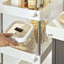 Rullevogn - hvid opbevaringsvogn med 4 hylder 40 x 22 x 86