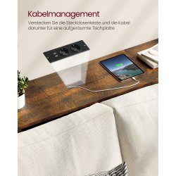 Konsolbord med strm - smalt sidebord - rustik brun 120x25x81