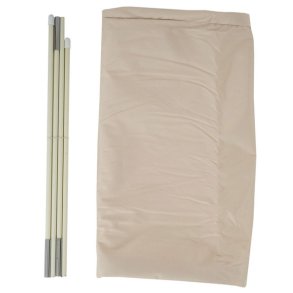 Parasolovertrk  500 cm med lynls og stang - creme  5 meter overtrk