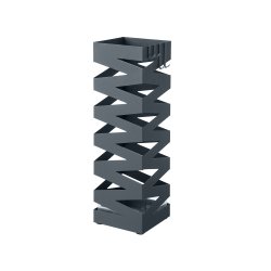 Paraplyholder med kroge og drypbakke - gr� paraplystativ
