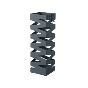Paraplyholder med kroge og drypbakke - gr� paraplystativ