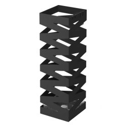 Paraplyholder med kroge og drypbakke - sort paraplystativ