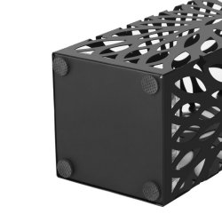 Paraplyholder med kroge og drypbakke - sort paraplystativ