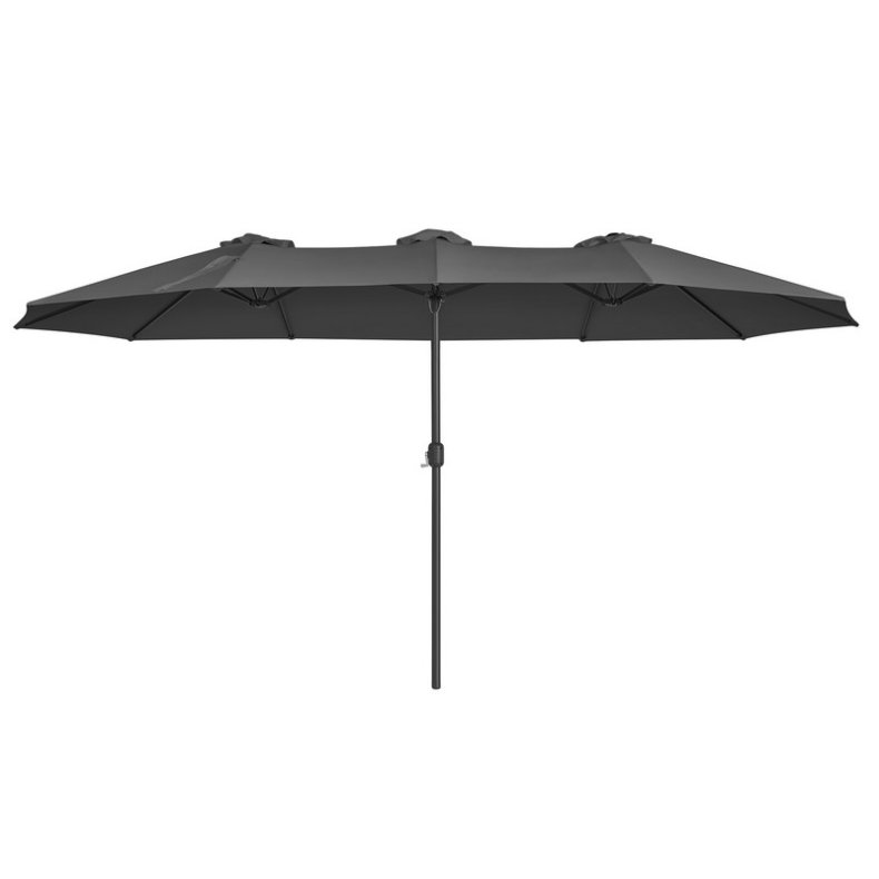 Haveparasol 460 x 270 cm - ekstra bred dobbelt parasol - grå - Metal parasoller - parasoller i -