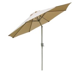 Parasol  270 cm med vip - rund aluminium creme haveparasol  2,7 meter