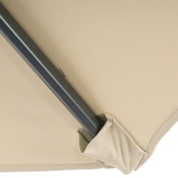 Hngeparasol  300 cm med krank, tilt og hejs - creme parasol  3 meter