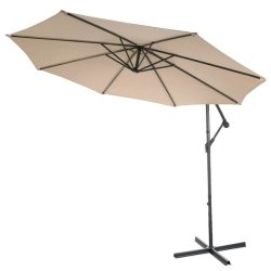 Hngeparasol  300 cm med krank, tilt og hejs - sandfarvet parasol  3 meter
