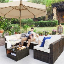 Trparasol  300 cm med tilt - rund 3 M haveparasol - taupe