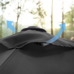 Haveparasol 2 M med krank - rund  200 cm parasol - gr