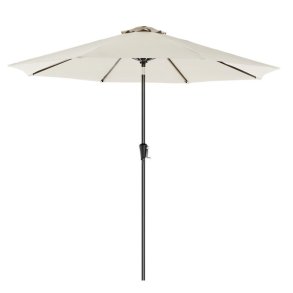 Haveparasol 3 M med krank - rund  300 cm parasol - beige