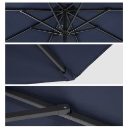 Haveparasol 3 M med krank - rund  300 cm parasol - bl