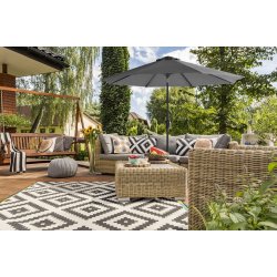 Haveparasol 3 M med krank - rund  300 cm parasol - gr