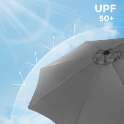 Haveparasol 3 M med krank - rund  300 cm parasol - gr