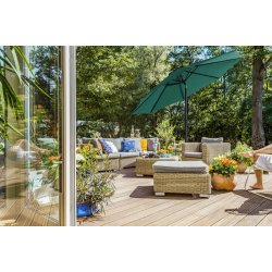 Haveparasol 3 M med krank - rund  300 cm parasol - grn