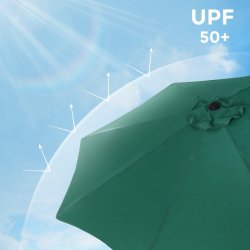Haveparasol 3 M med krank - rund  300 cm parasol - grn