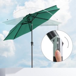 Haveparasol 3 M med krank - rund  300 cm parasol - grn