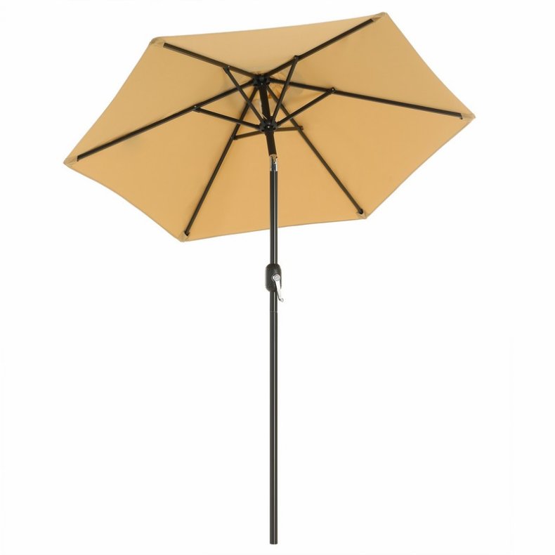Australsk person Vurdering Klappe Haveparasol Ø2 M med krank - rund Ø 200 cm parasol - taupe - Metal  parasoller - parasoller i metal - Daily-Living.dk