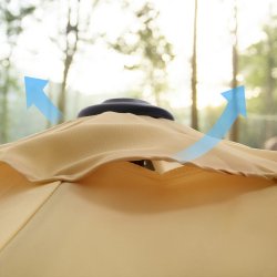 Haveparasol 3 M med krank - rund  300 cm parasol - taupe