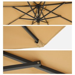 Haveparasol 3 M med krank - rund  300 cm parasol - taupe