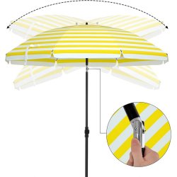 Strandparasol � 2 M - �200 parasol til strand - gul og hvid
