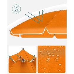 Strandparasol  2 M - 200 parasol til strand - orange