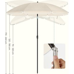 Strandparasol � 2 M - �200 parasol til strand - beige