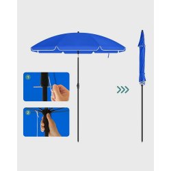 Strandparasol � 1,6 M - �160 parasol til strand - bl�