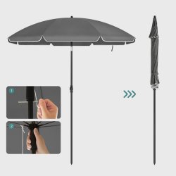 Strandparasol  1,6 M - 160 parasol til strand - gr