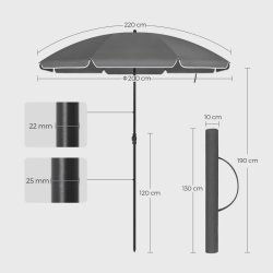 Strandparasol � 2 M - �200 parasol til strand - gr�