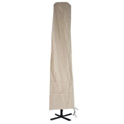 Parasolovertrk  350 cm med lynls og stang - creme  3,5 meter overtrk