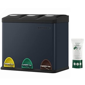 Pedal skraldespand - pedalspand med lg - 24L (3x8L) sort metal