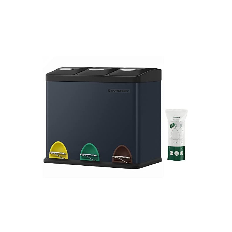 Pedal skraldespand - pedalspand med lg - 24L (3x8L) sort metal