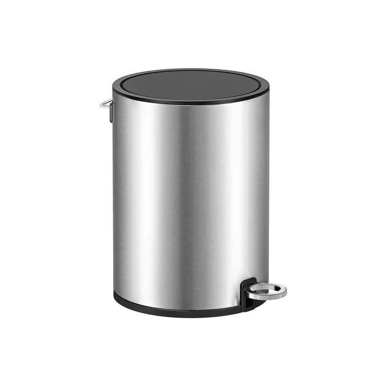 Pedalspand 3L - skraldespand med soft-close lg - gr metal